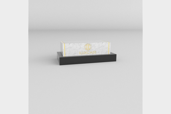 Rappel de marque rectangulaire effet marbre