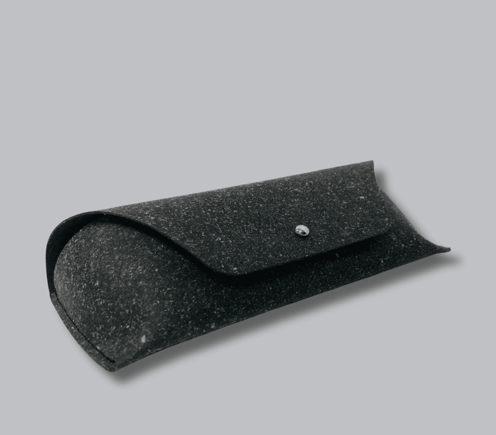 Étui à lunettes semi-rigide noir – Feutrine grainée avec bouton pression