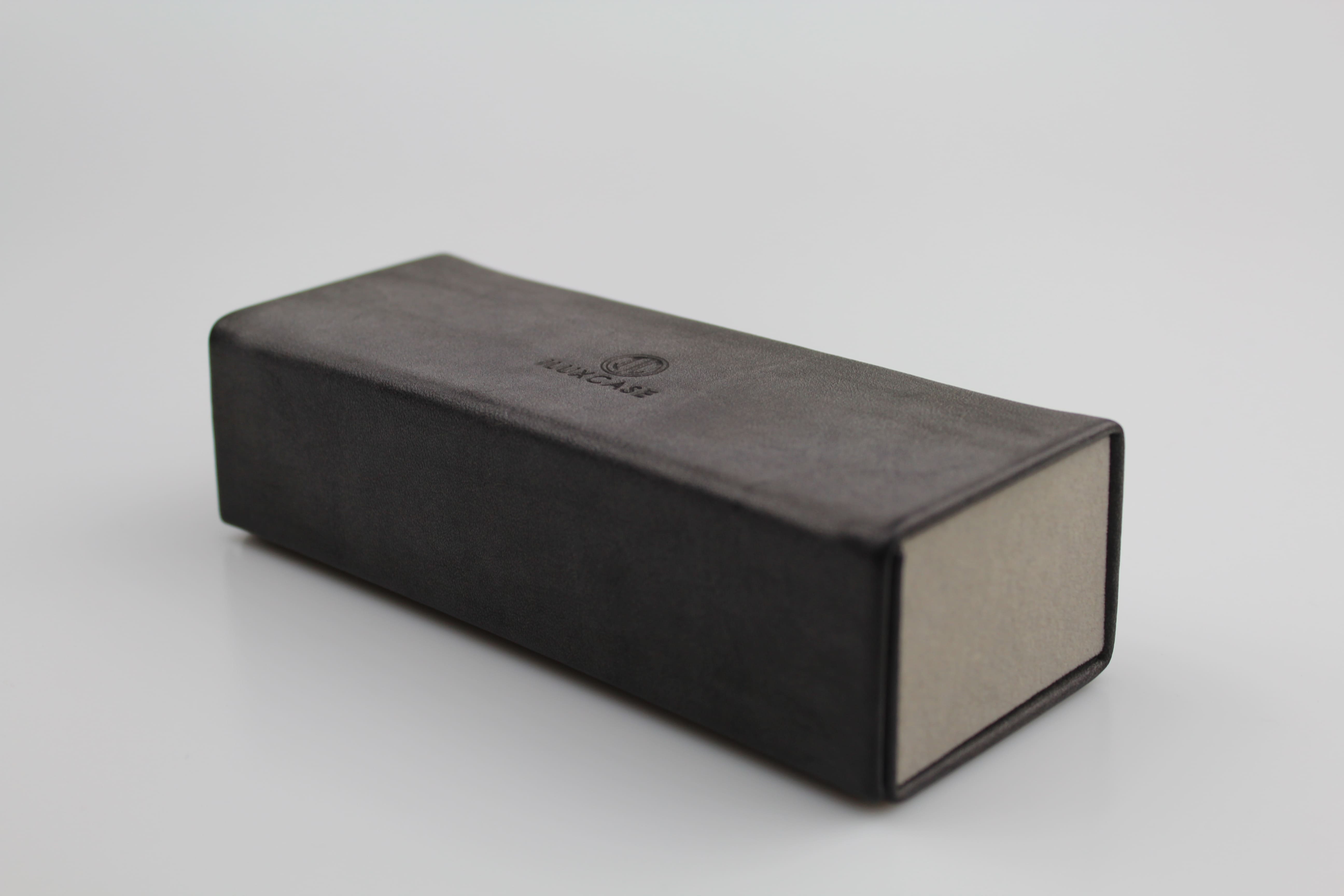 Étui à lunettes rectangulaire pliable à rabat rectangulaire en velours marron - fermoir à aimant