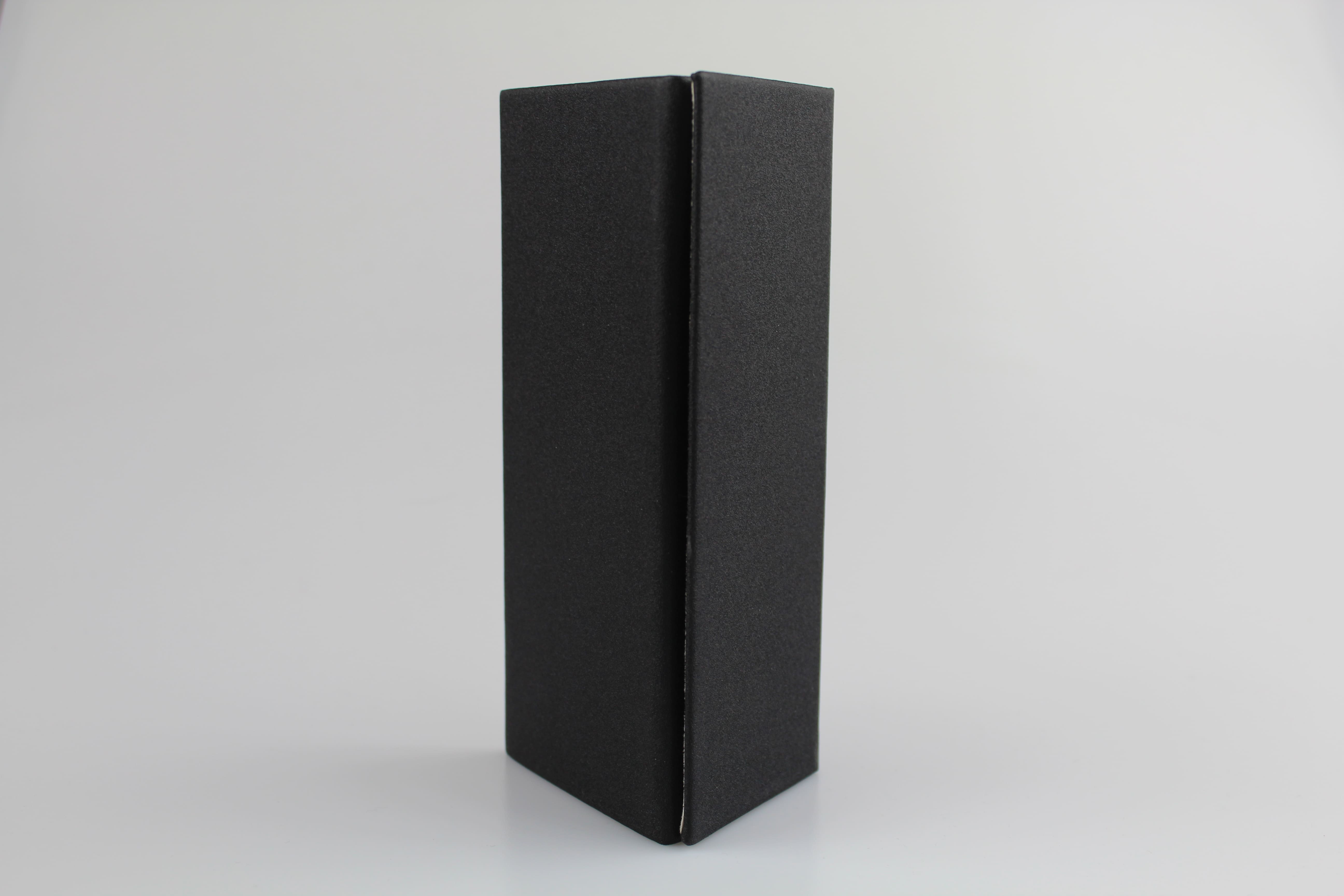 Étui à lunettes triangulaire pliable à rabat rectangulaire en cuir véritable ou similicuir noir - fermoir à aimant