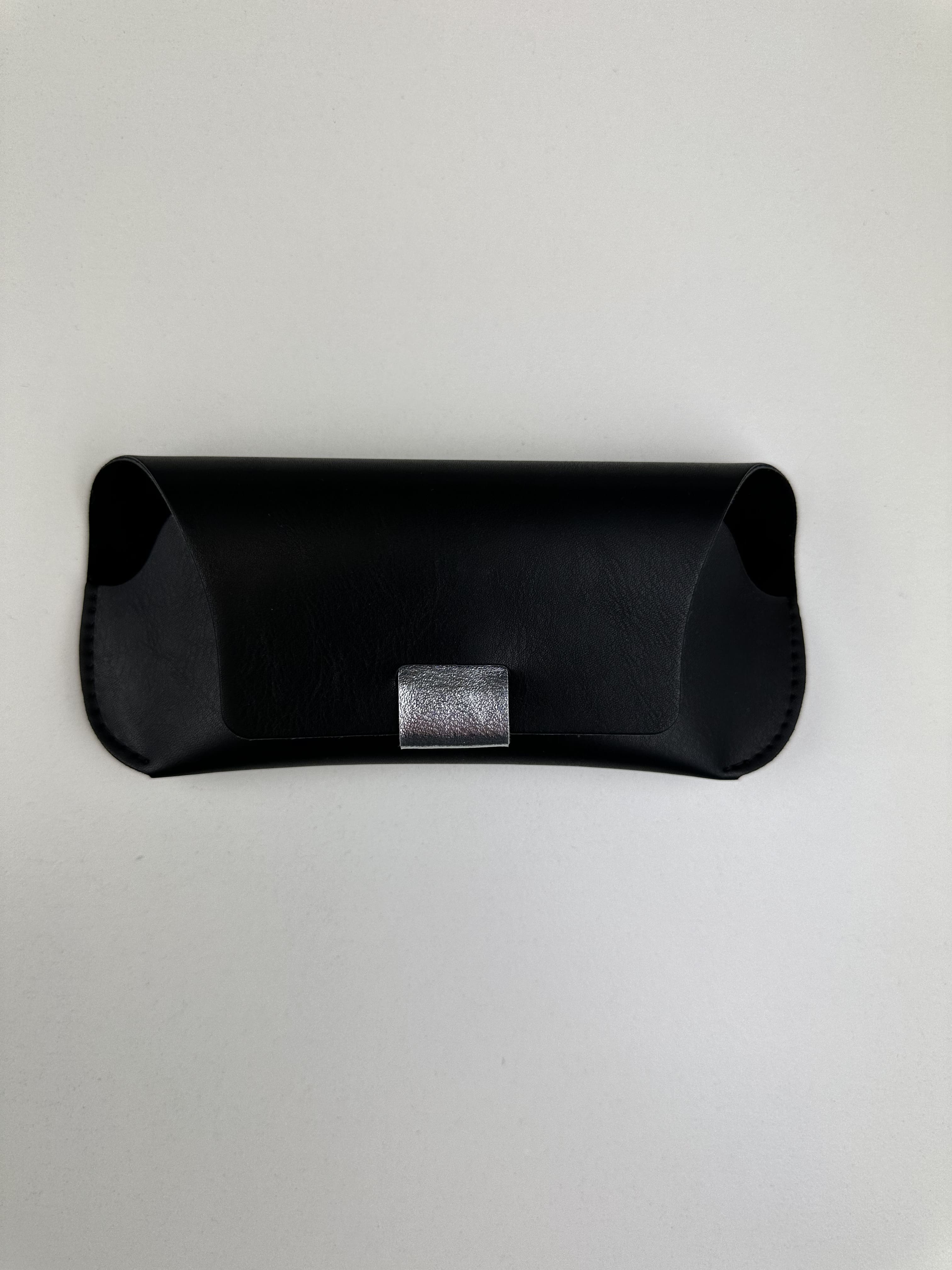 Étui à lunettes semi-rigide format pliable avec rabat arrondi - Fermoir à bouton pression