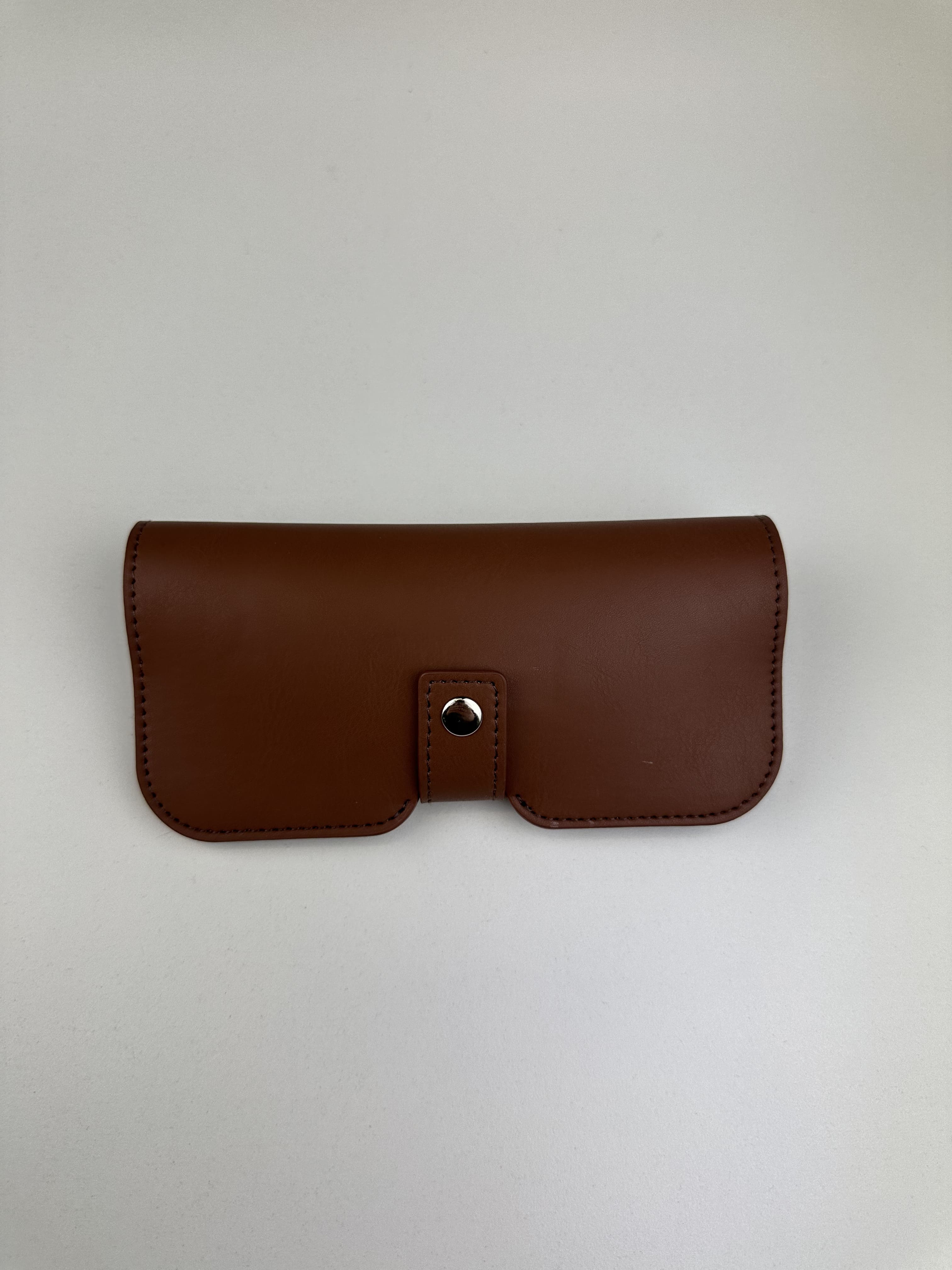 Étui à lunettes semi-rigide format pliable avec rabat arrondi - Fermoir à bouton pression