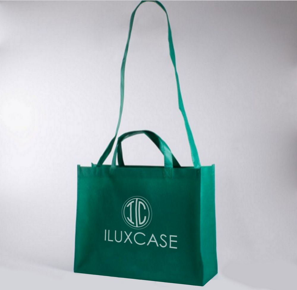 Sac cabas vert brillant à poignées soudées